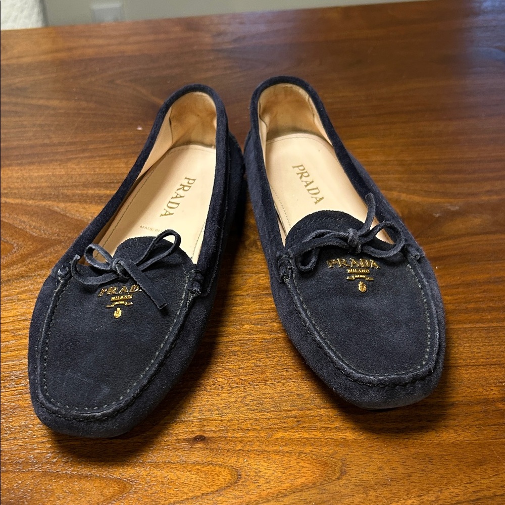 Prada Women's Suede Bow Drivers